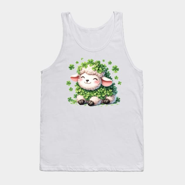 Clover Sheep St Patricks Day Tank Top by Chromatic Fusion Studio